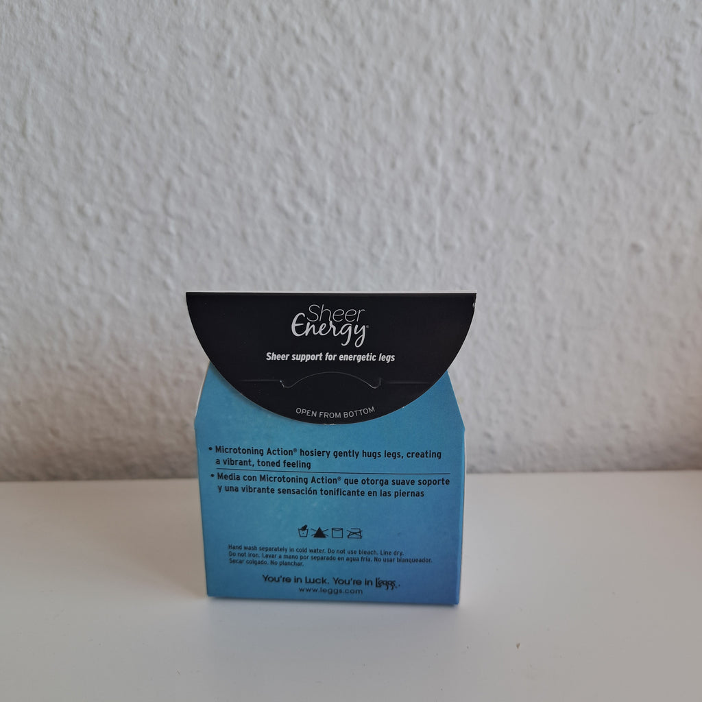 1 Paar L'eggs Leggs Sheer Energy Strumpfhose Größe A NUDE Mittlerer Halt