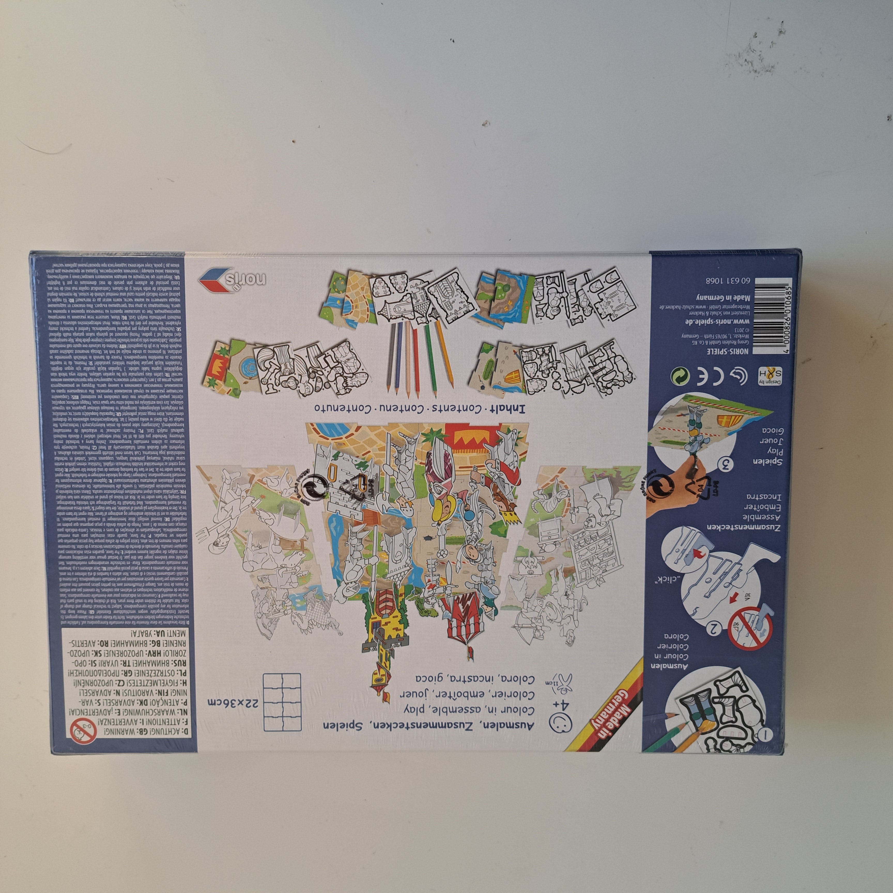 3D-Puzzle „Ritterburg“ zum Ausmalen und Malen mit Buntstiften (KREAPAPP)