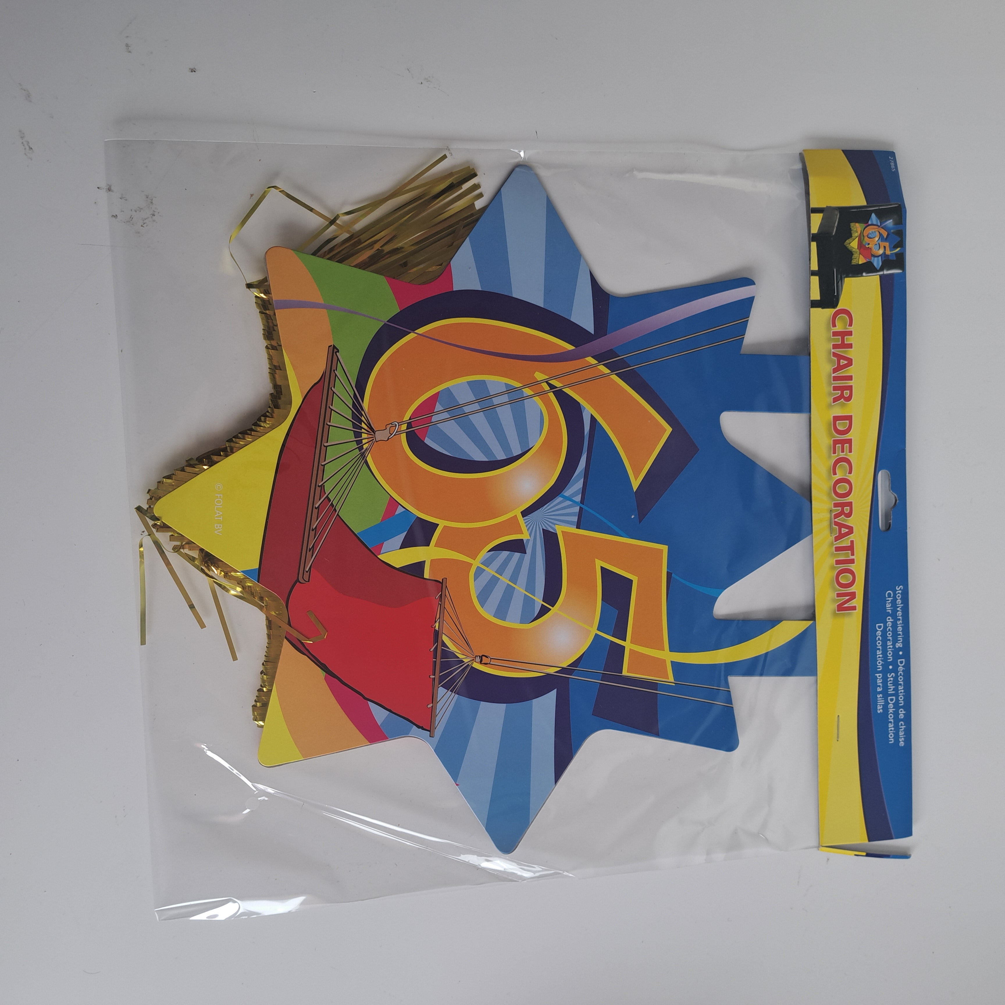 Folat Stuhldekorationen zum 65. Geburtstag, Wirbelmuster, mehrfarbig, 71x31cm