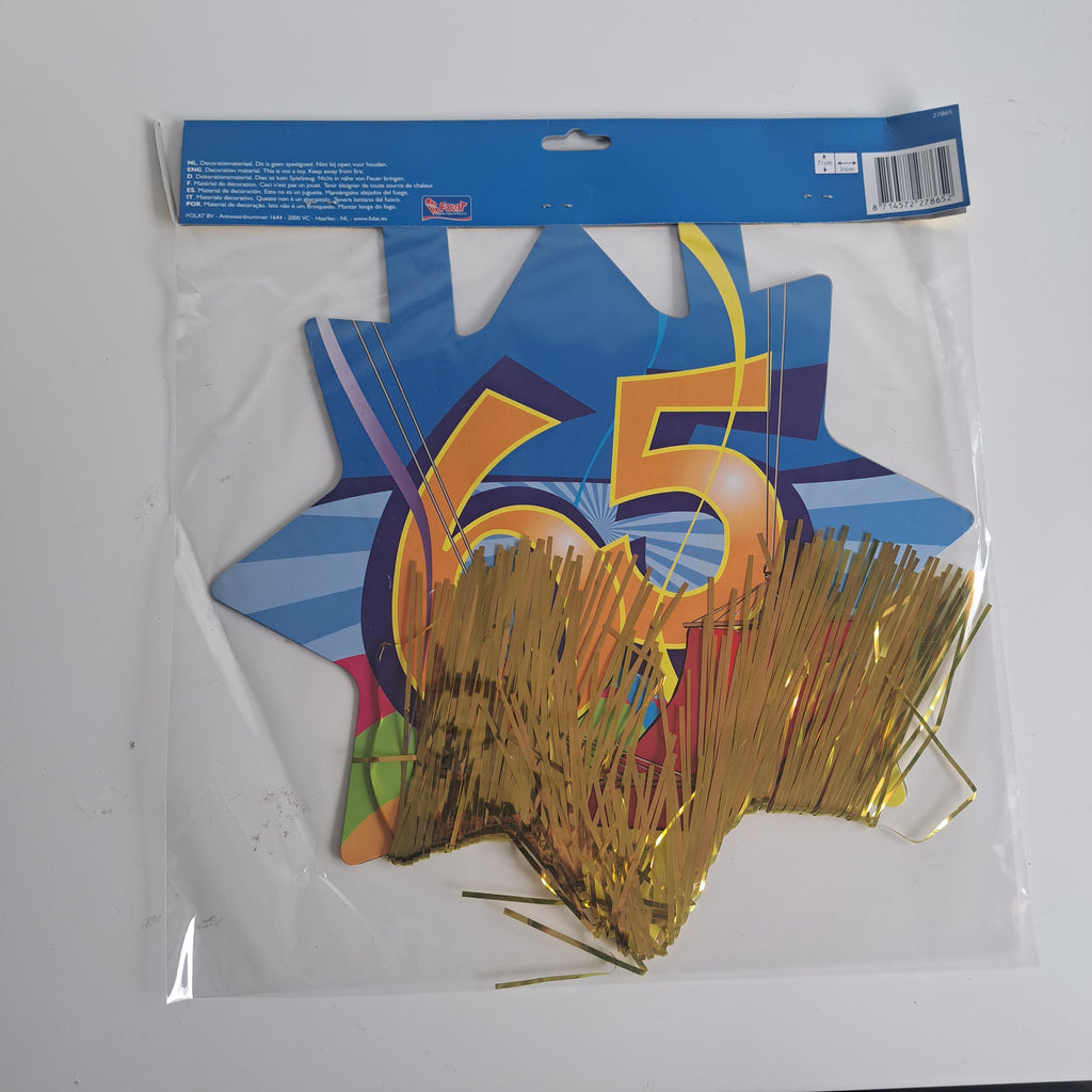 Folat Stuhldekorationen zum 65. Geburtstag, Wirbelmuster, mehrfarbig, 71x31cm