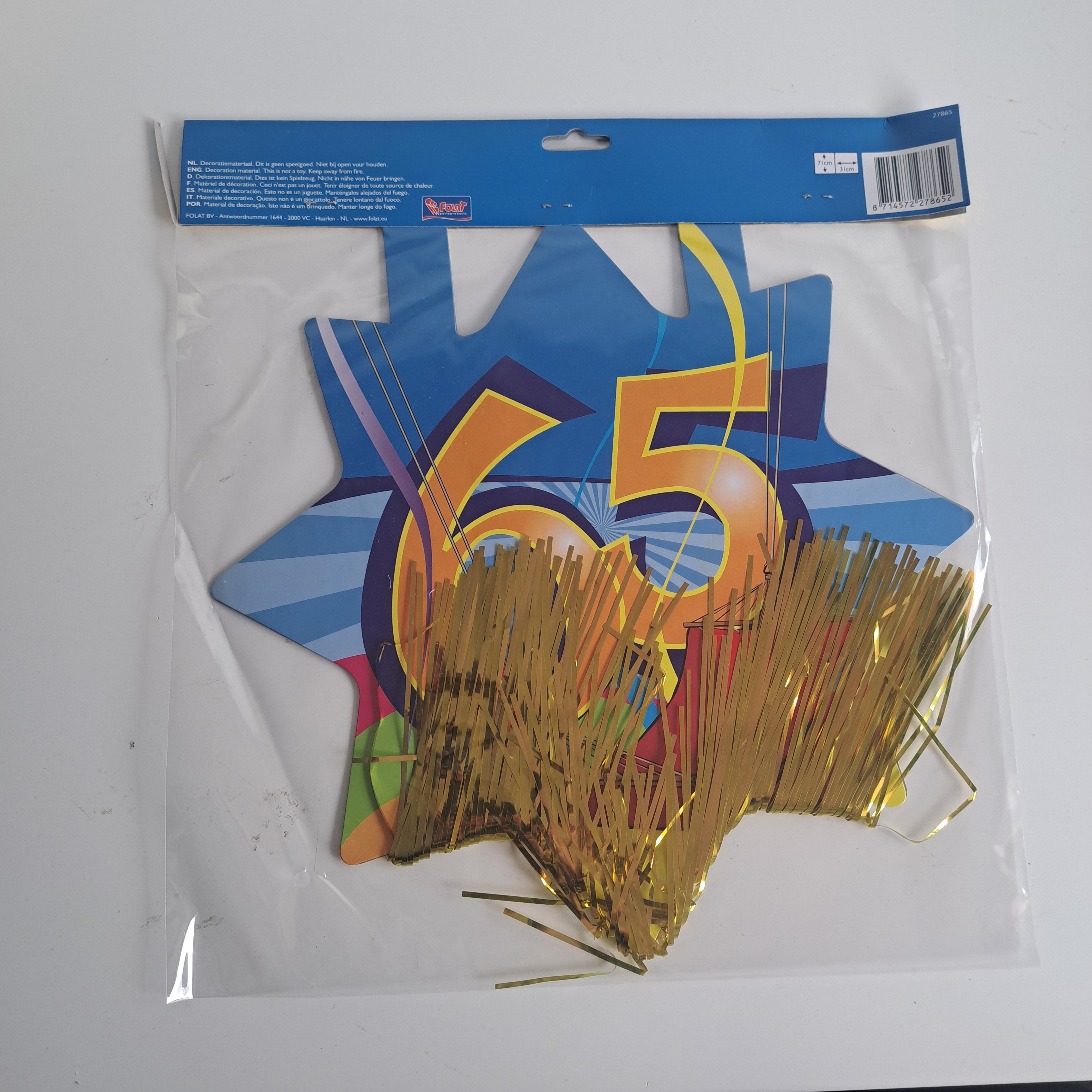 Folat Stuhldekorationen zum 65. Geburtstag, Wirbelmuster, mehrfarbig, 71x31cm
