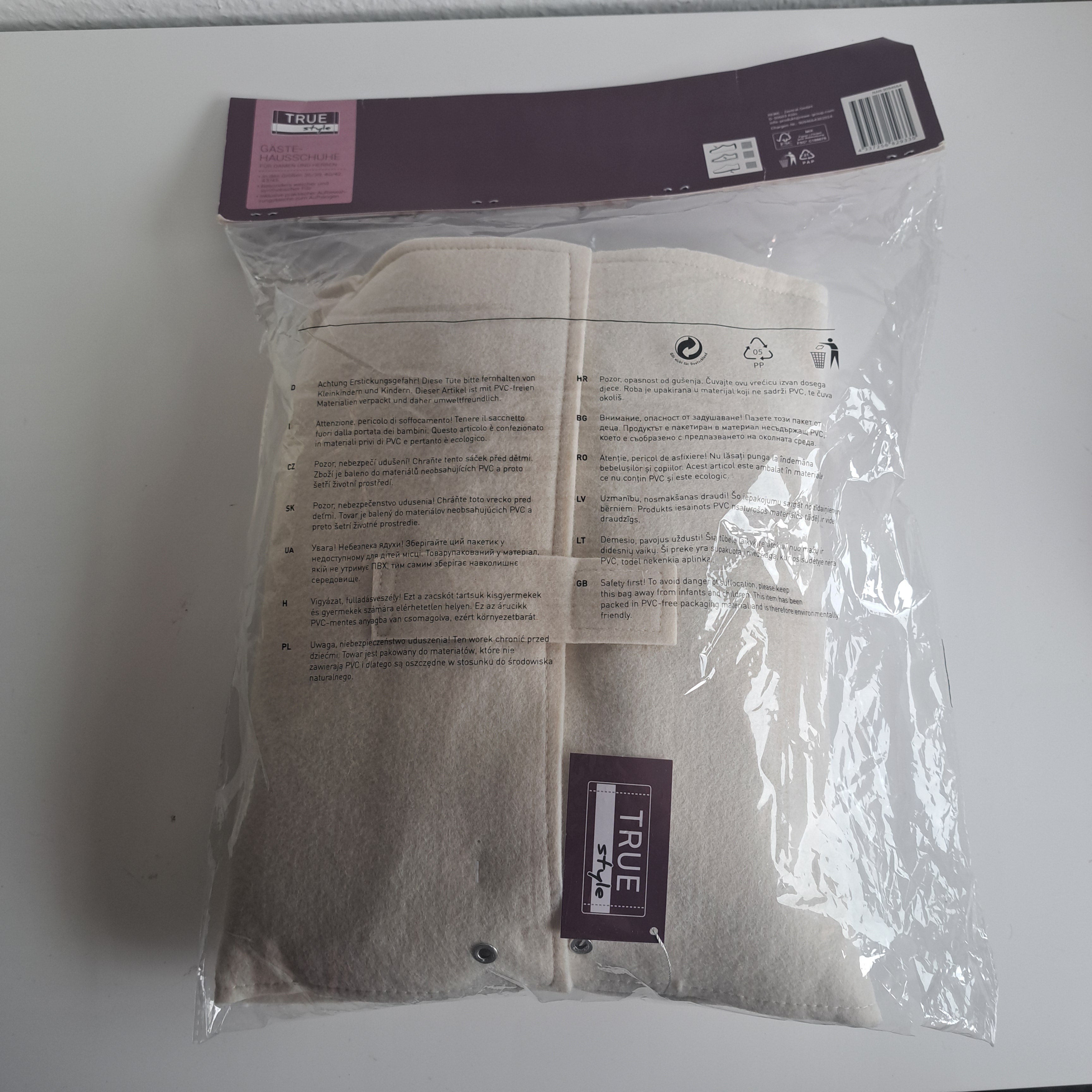 SPARSET Gästehausschuhe Pantoffel Hausschuh-Set Filz 7-teilig beige