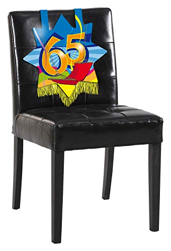 Folat Stuhldekorationen zum 65. Geburtstag, Wirbelmuster, mehrfarbig, 71x31cm
