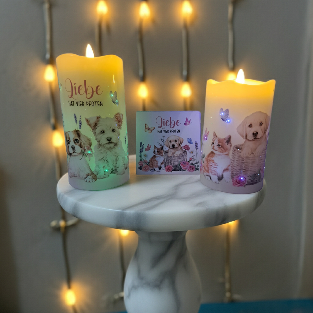LED-Kerzen-Set mit Tiermotiv