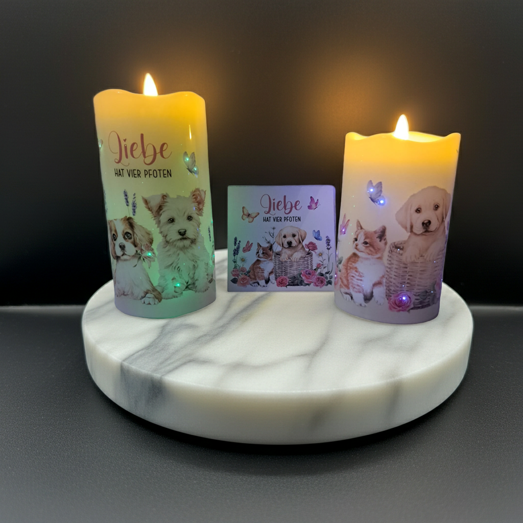 LED-Kerzen-Set mit Tiermotiv