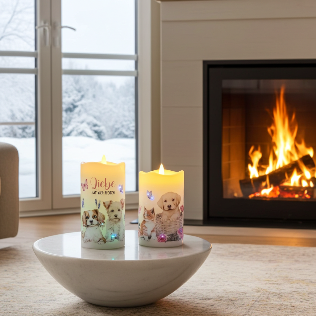 LED-Kerzen-Set mit Tiermotiv