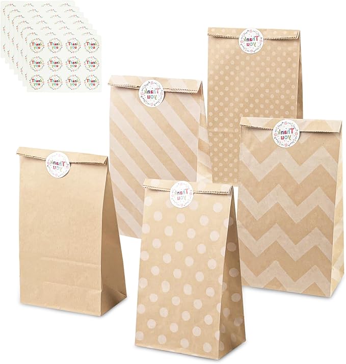 Relota 50er Set Papiertüten aus hochwertigem Kraftpapier in Braun