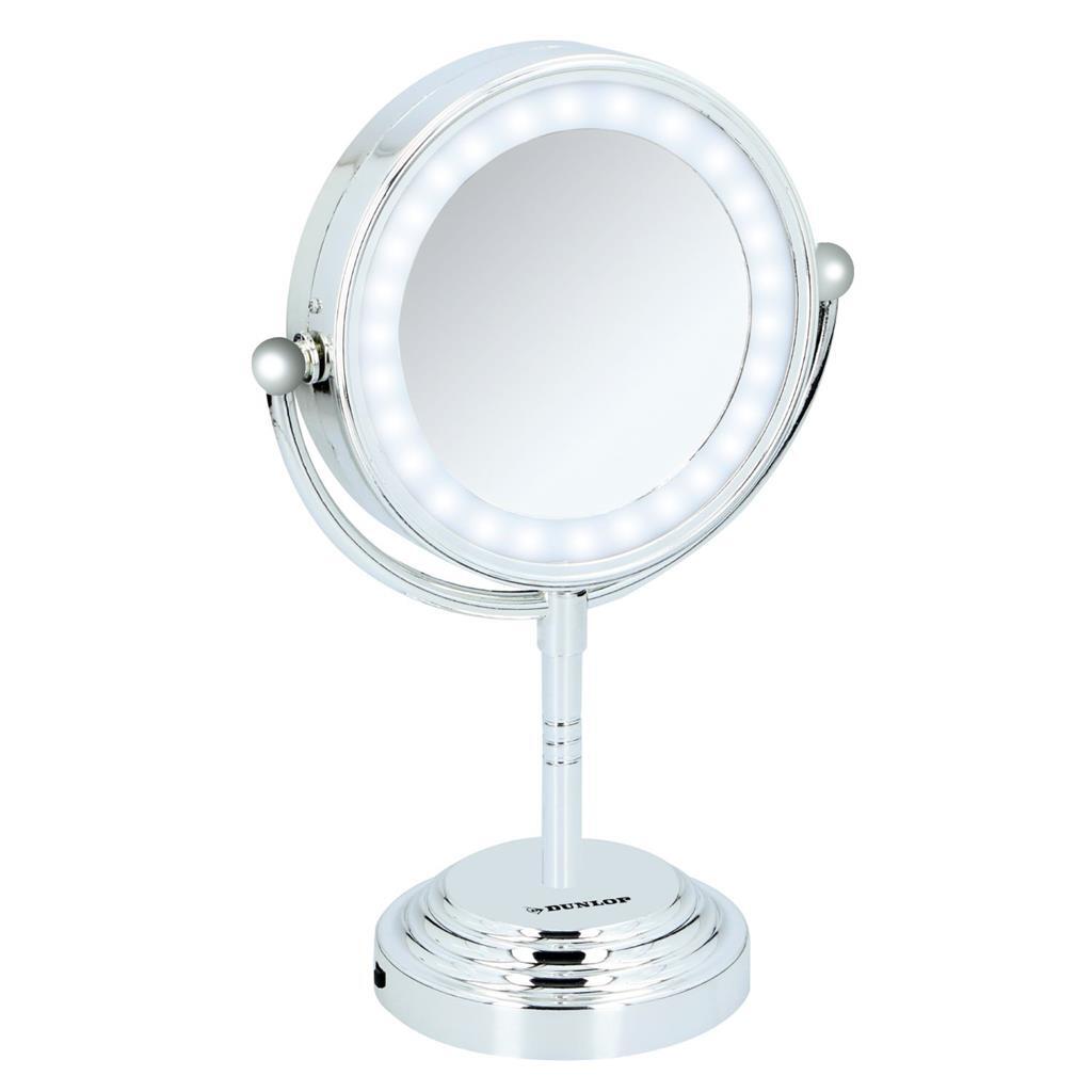 Dunlop LED-Schminkspiegel 15 cm Chrom