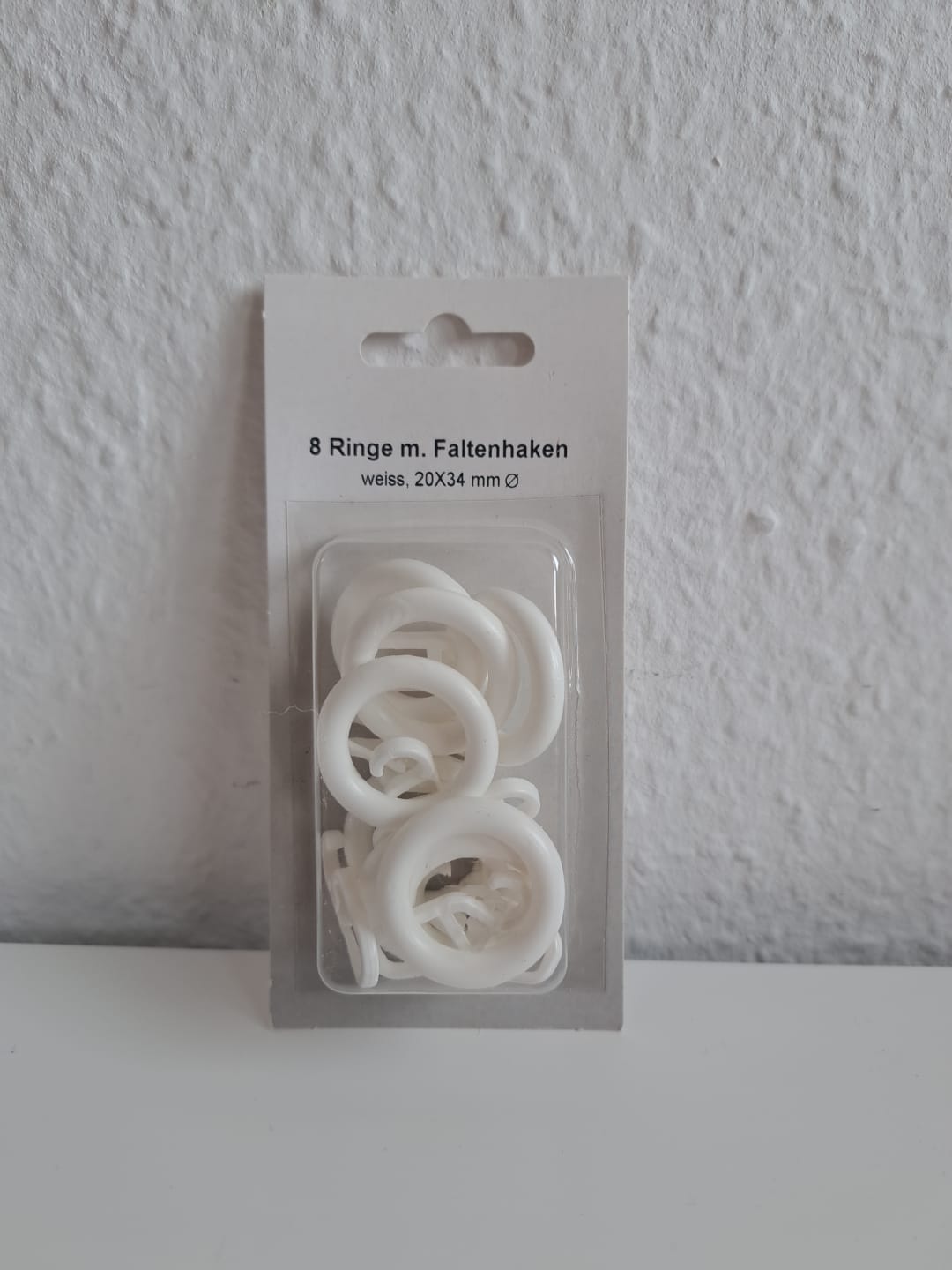 Ringe und Falthaken weiss 20x34 mm