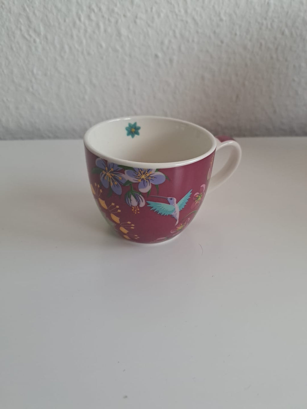 4er Set Kaffeetassen mit Blumendekor