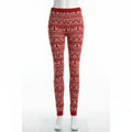 Esmara Leggings Rot mit Weihnachtsmotiv in weiß