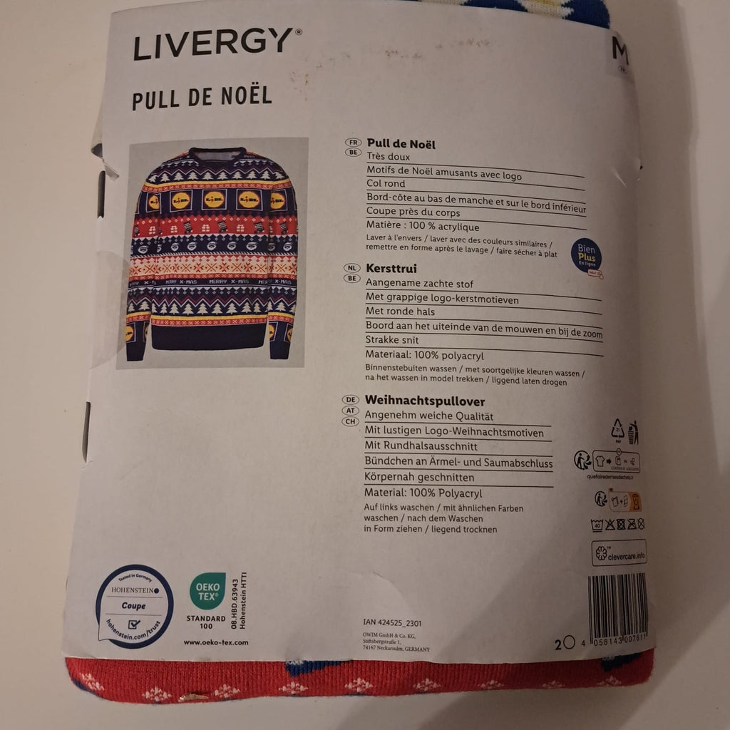 Livergy Pull De Noel Pullover mit Lidl-Aufdruck Größe M