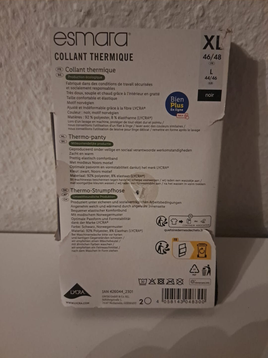 Esmara Thermostrumphose Damen Größe L