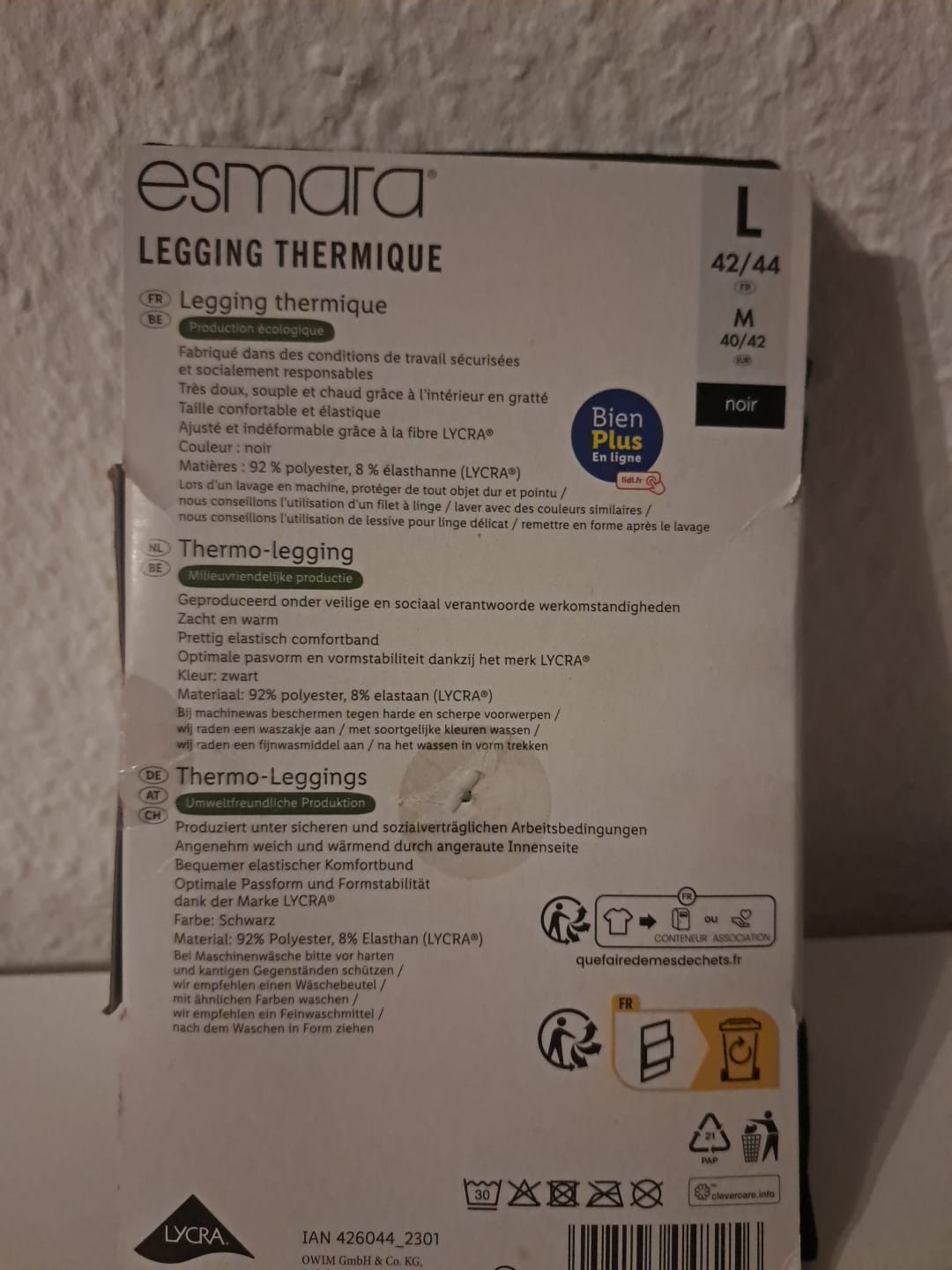 Esmara Thermo Leggins Größe M