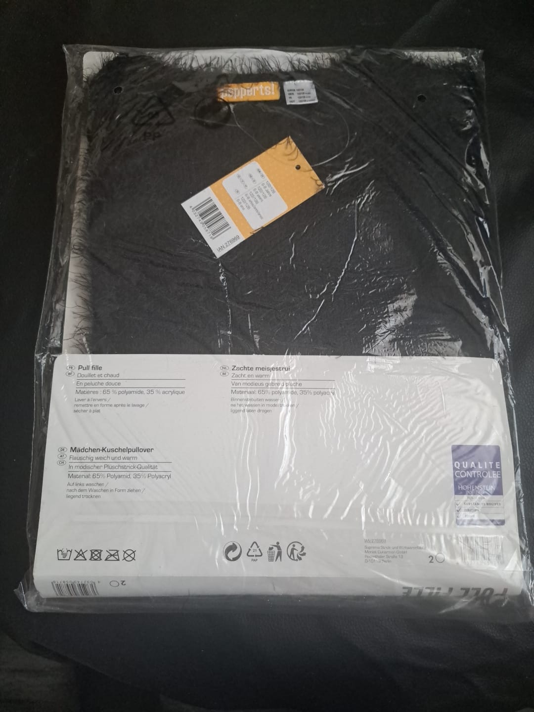 Mädchen Kuschelpullover der Marke Pepperts Teens Größe 122 / 128 Farbe Schwarz