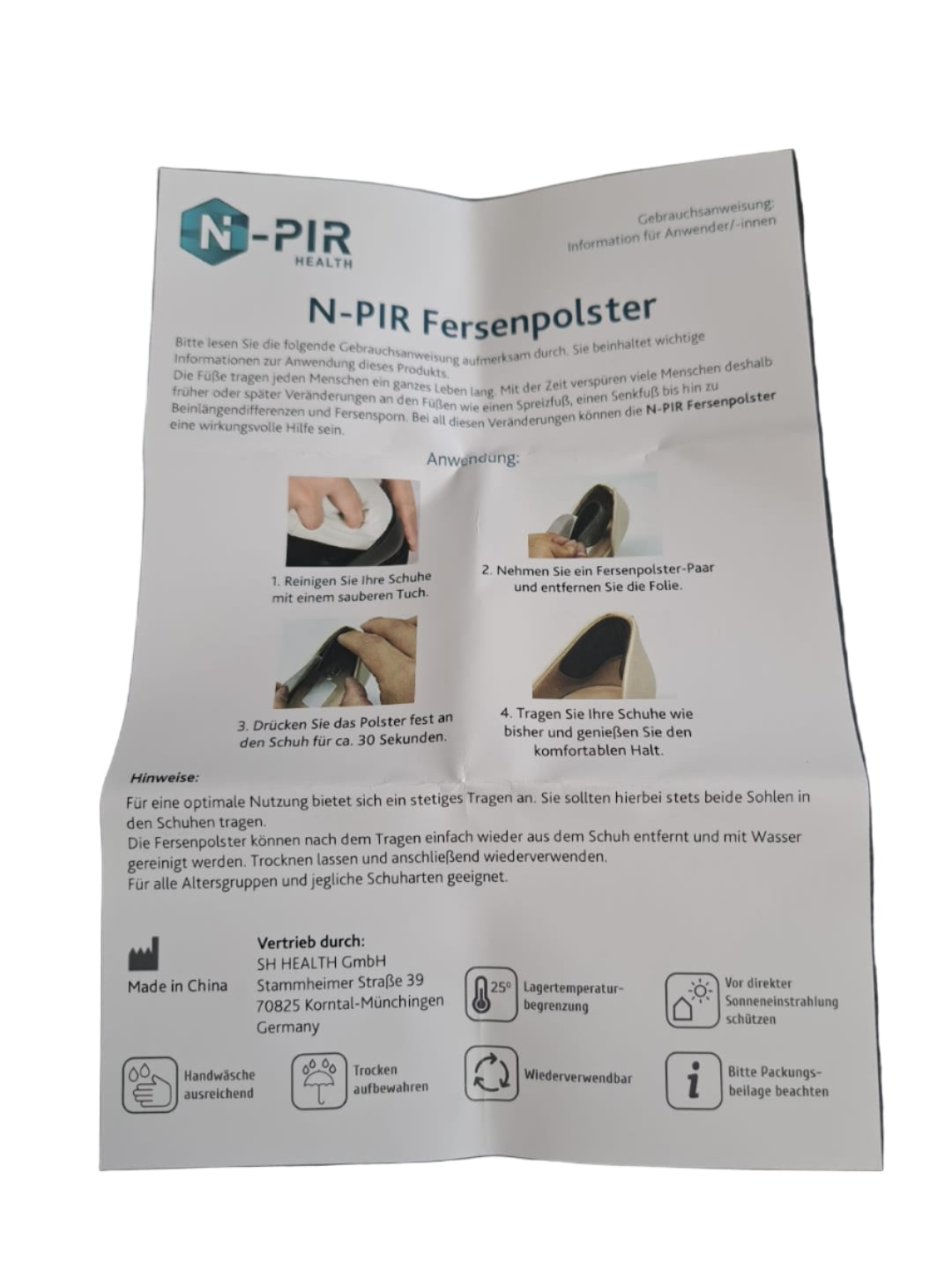 Fersenpolster 16er-Set Schwarz und Hell
