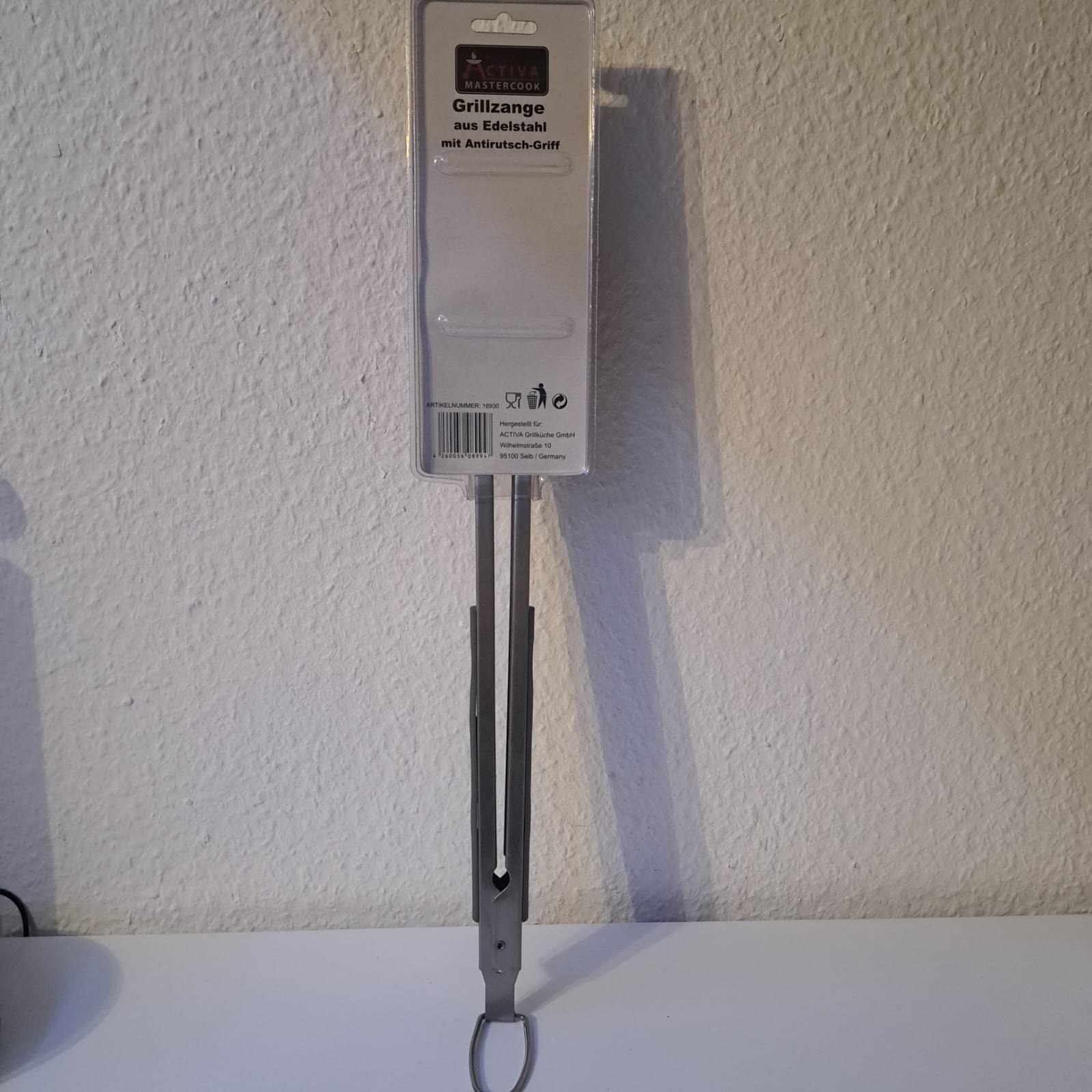 Grillzange aus Edelstahl mit Antirutsch-Griff