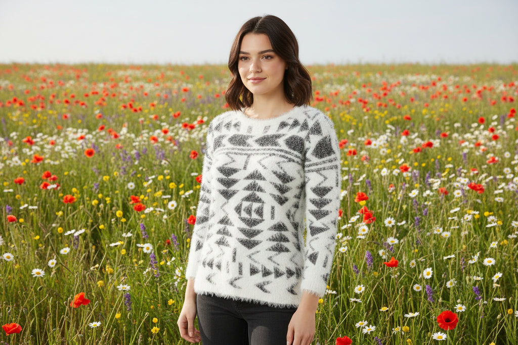 Mädchen Kuschelpullover der Marke Pepperts Teens Größe 134 / 140 Farbe Weiß / Grau