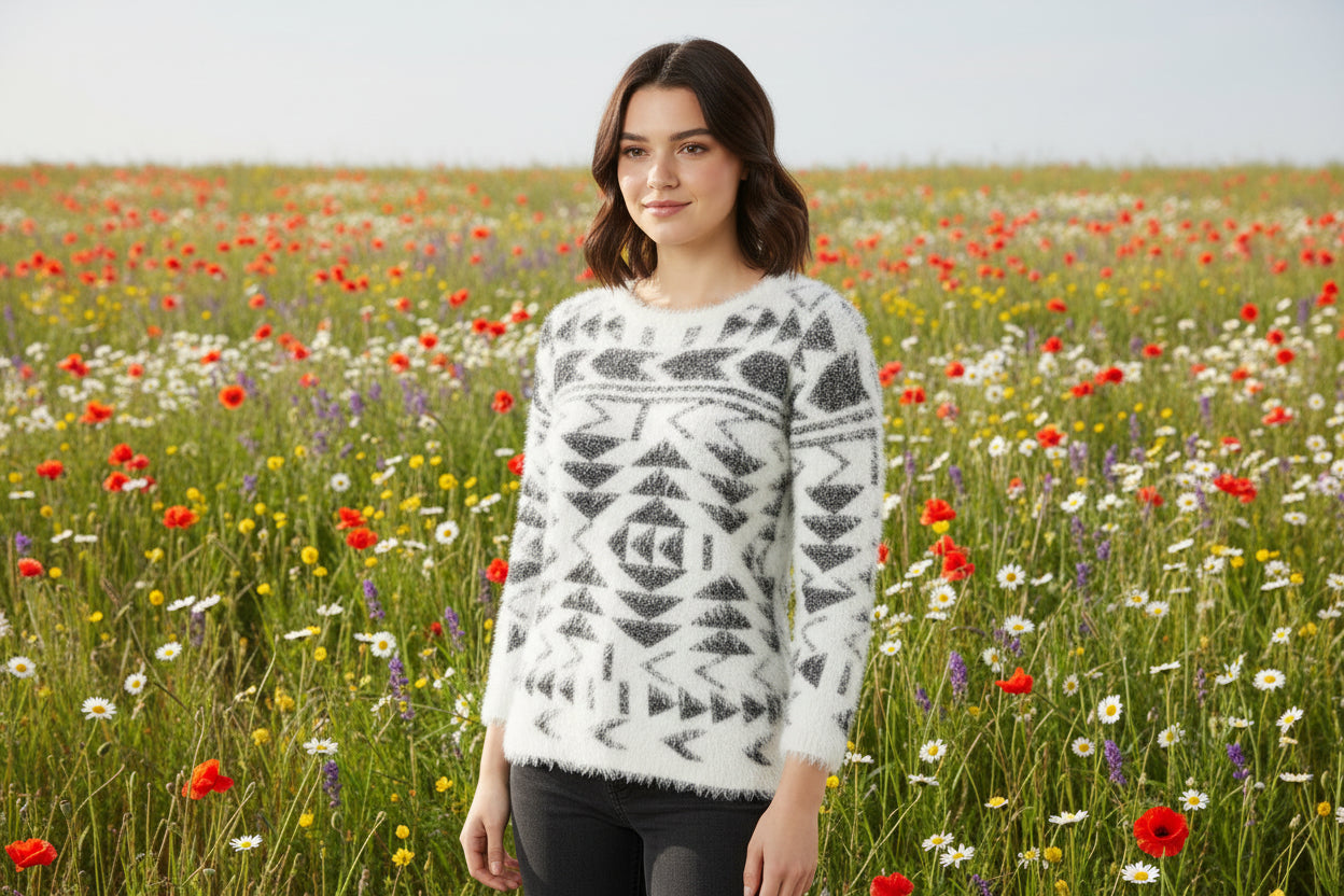 Mädchen Kuschelpullover der Marke Pepperts Teens Größe 134 / 140 Farbe Weiß / Grau