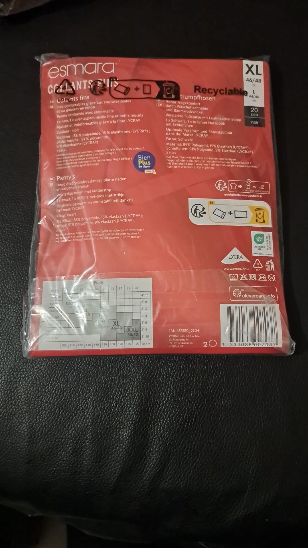 Esmara Feinstrumpfhose Größe XL 2tlg