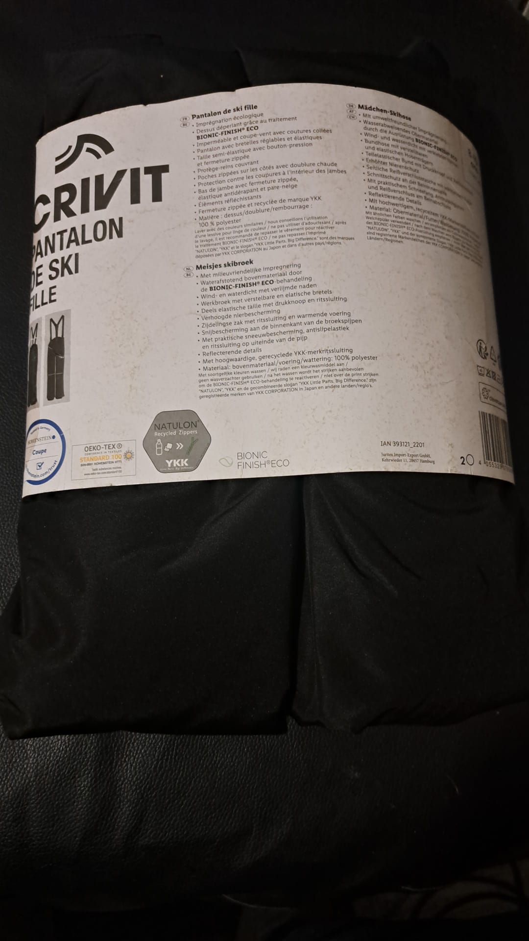 Crivit Ski-Hose Schwarz Größe 134 / 140 für Kinder