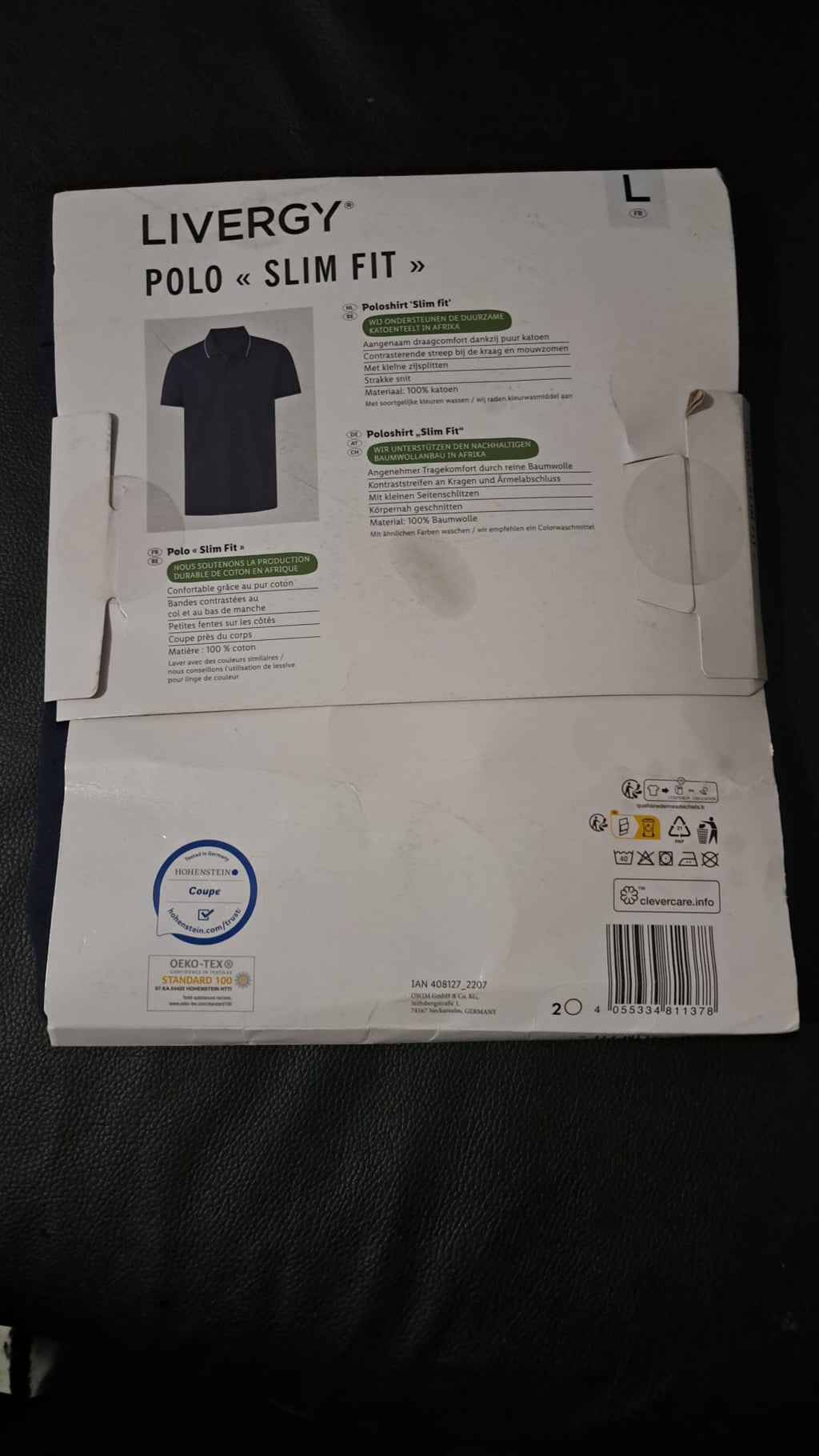 Livergy Polo Slim Fit Dunkelblau Größe L