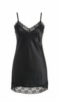 Esmara Nachthemd aus Satin Schwarz Größe 36