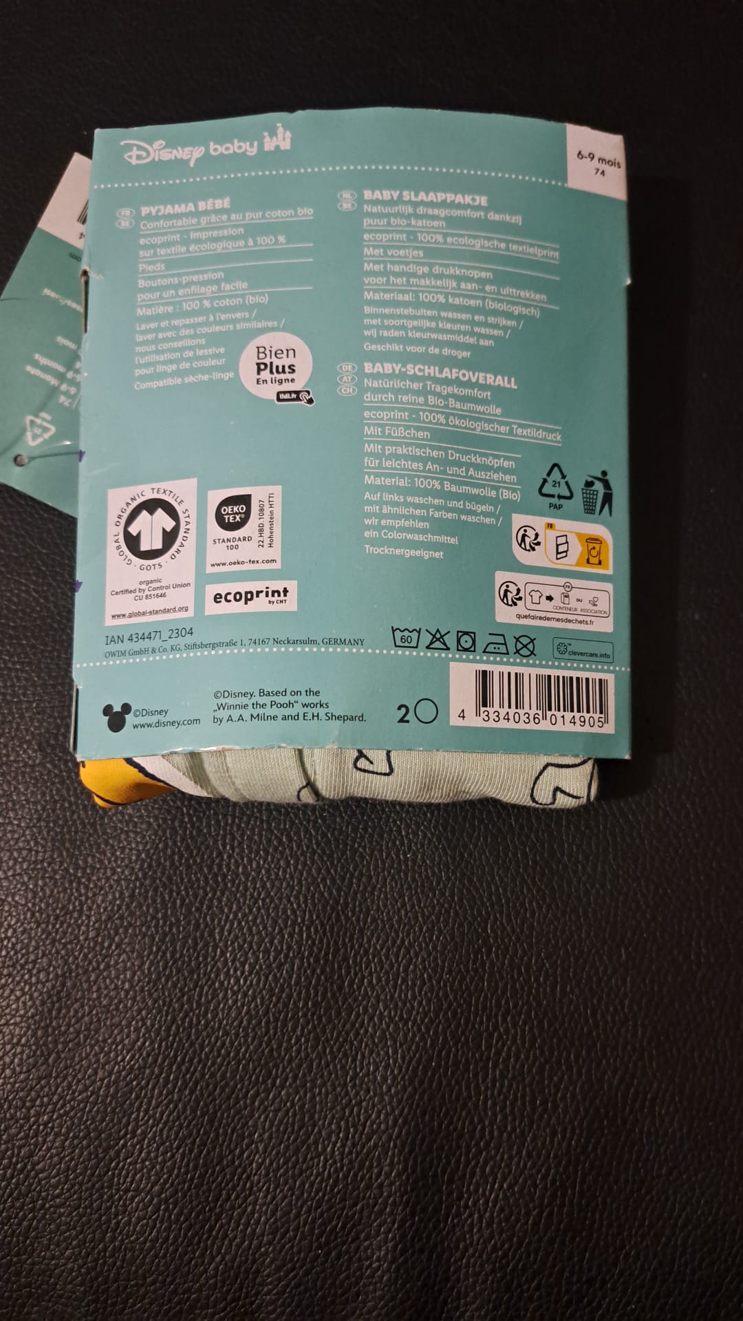 Disney Winni Puh Strampler Grün Größe 74