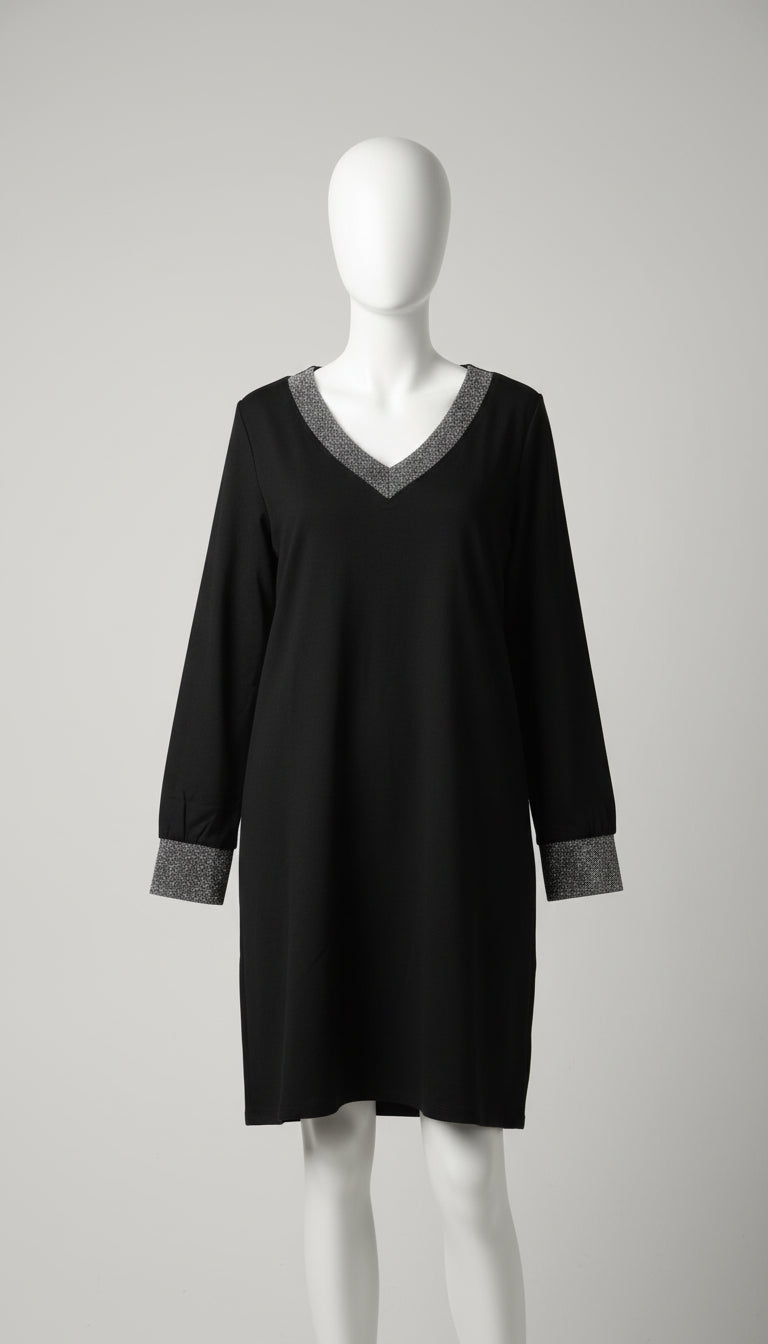 Damen Langarm Mesh Schwarz