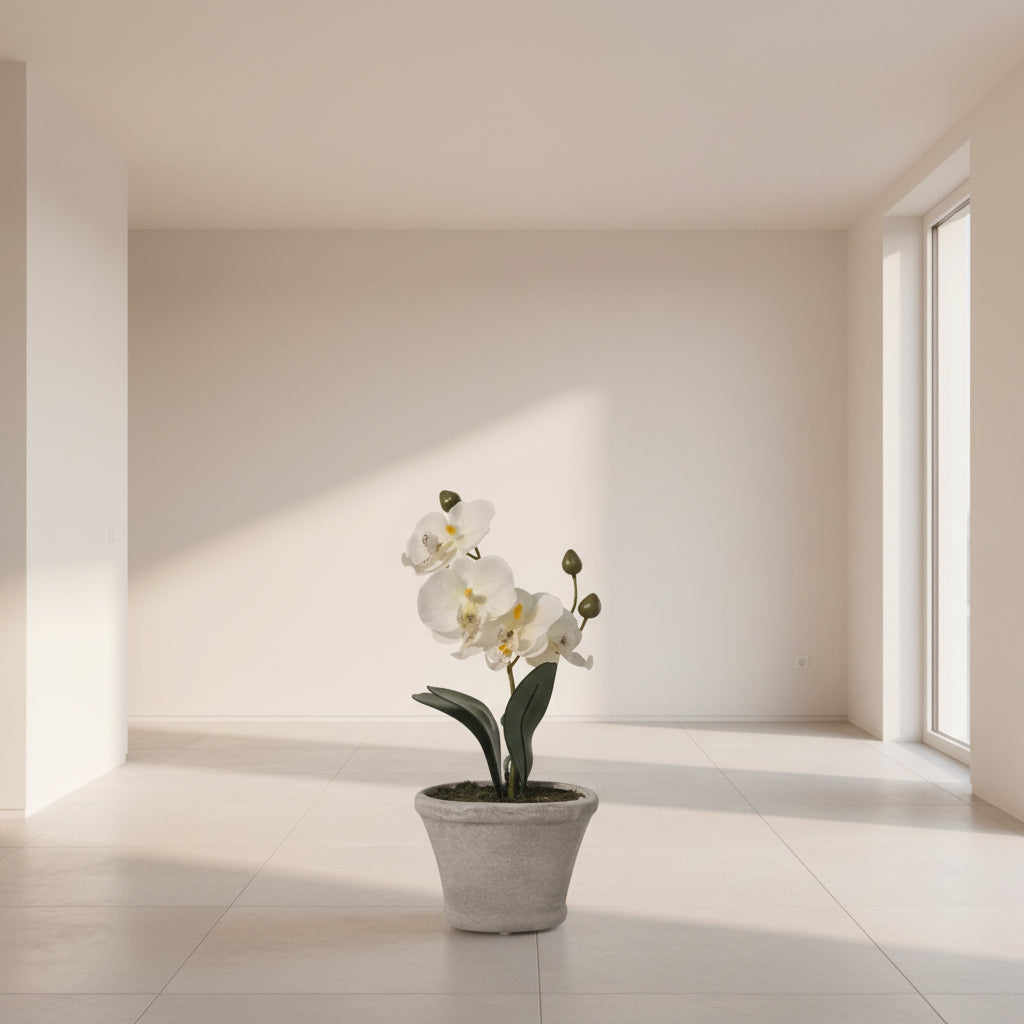 Kunstblumen Orchideen im Topf