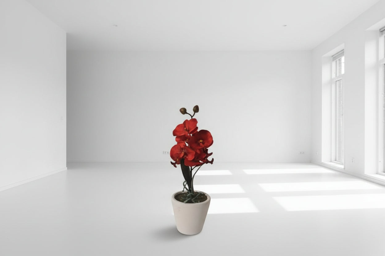 Kunstblumen Orchideen im Topf