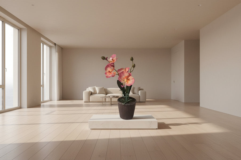 Kunstblumen Orchideen im Topf