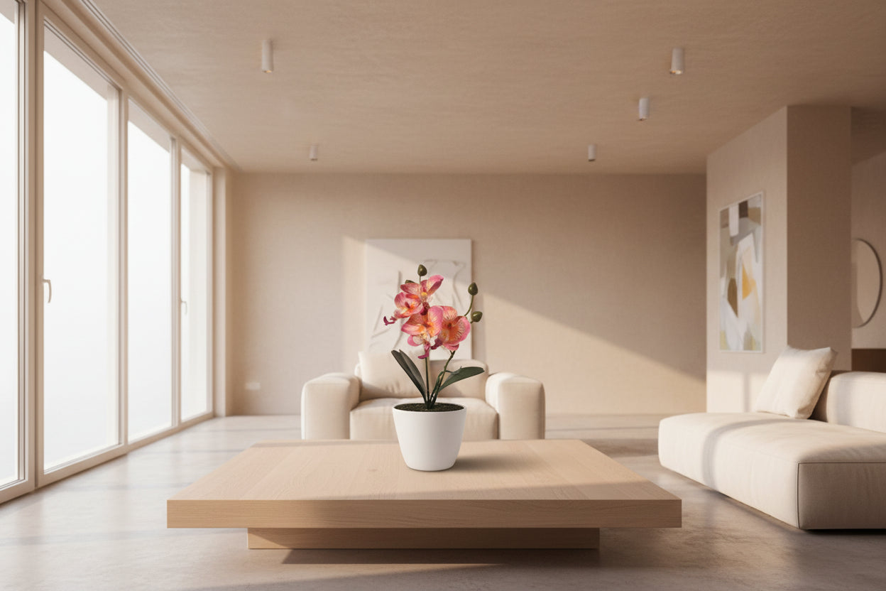 Kunstblumen Orchideen im Topf