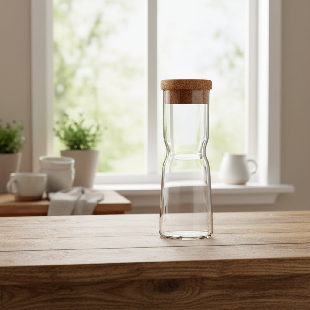 Krosno Glas Karaffe mit Verschluss aus Kork