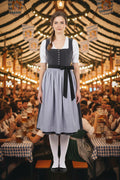 JiJIRuDu Dirndl Damen Lang mit Schürze