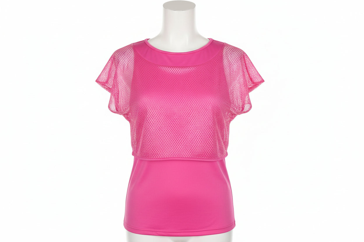 Neon Netz Oberteil Damen 80er 90er Jahre Outfit Netz Party Top