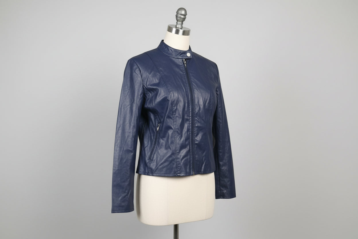 Lederjacke Damen Kunstlederjacke kurz Bikerjacke