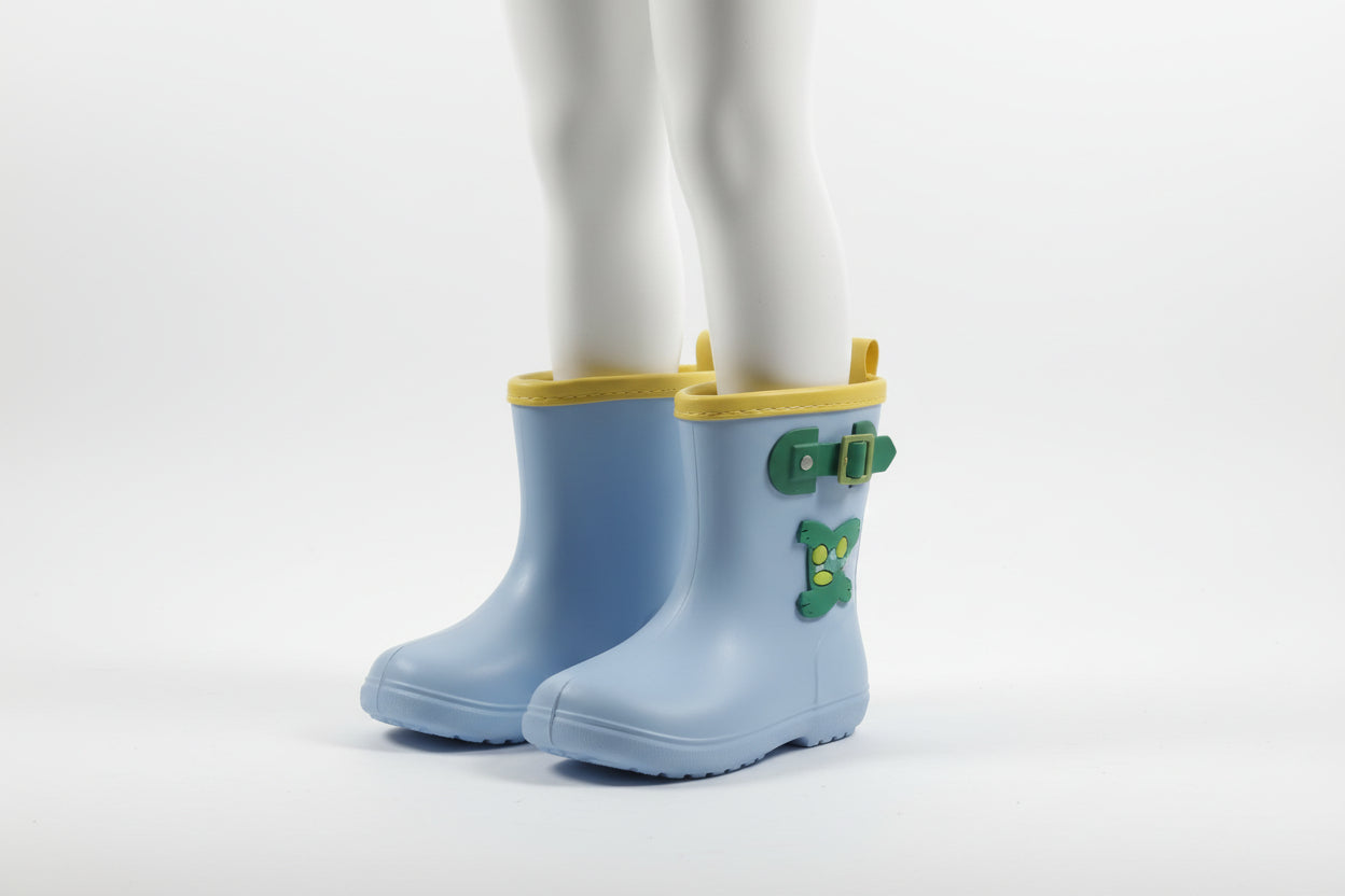 Kindergummistiefel Blau mit Drachenmotiv