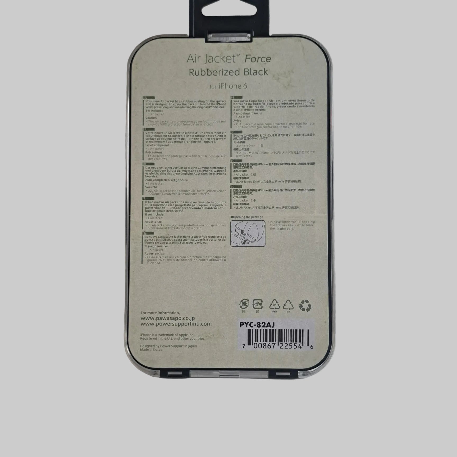 Power Support Air Jacket Force Schutzhülle für das iPhone 6/6S in der Farbe Schwarz