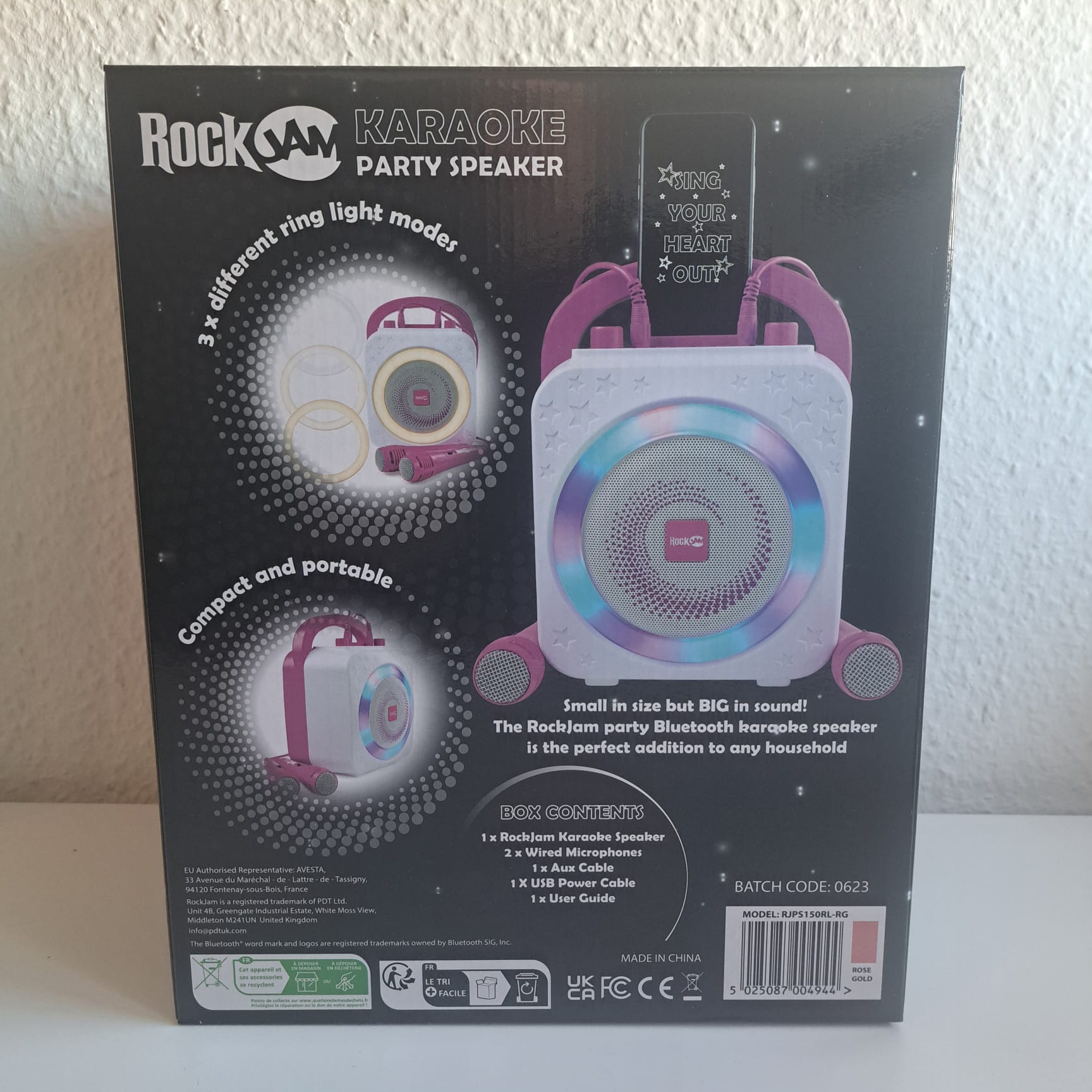 Rock Jam Karaoke Party Speaker mit Voice chainging effects und Bluetooth