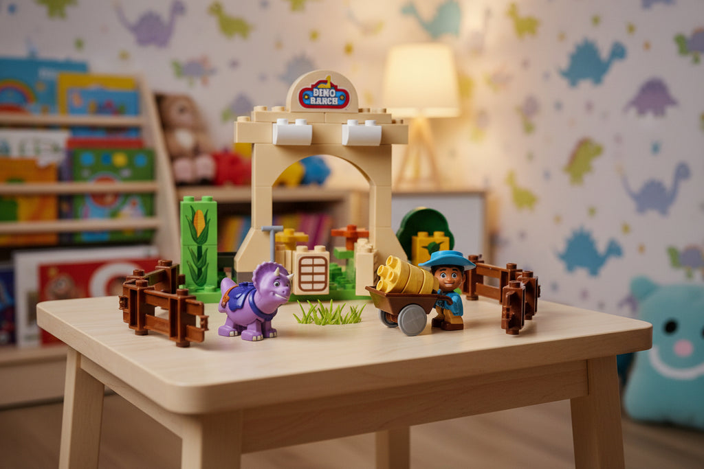 BIG Bloxx Dino Ranch Farm Set mit 40 Teilen für Kinder von 1,5 bis 5 Jahren