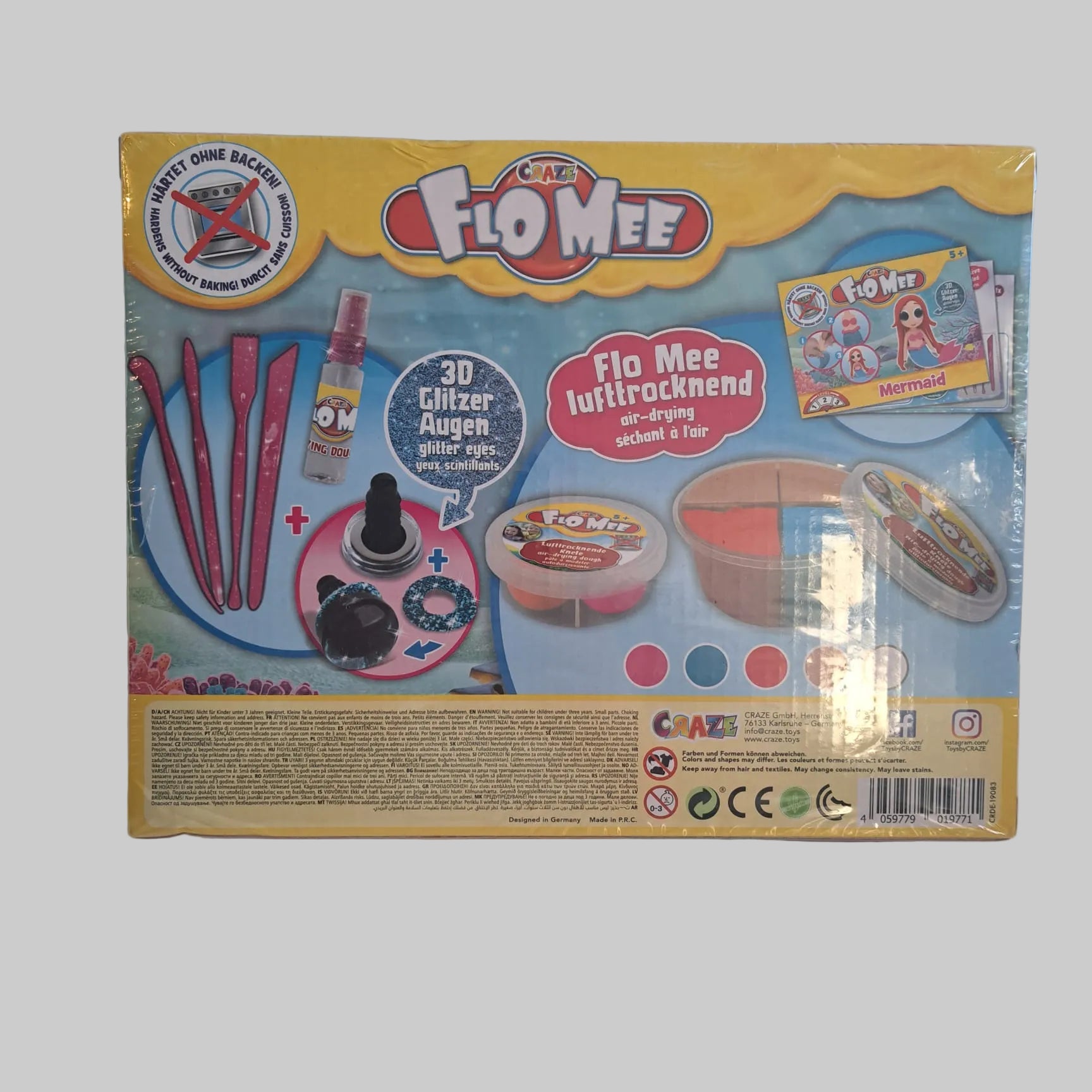 CRAZE Flo Mee Mermaid Set, eine lufttrocknende Modelliermasse für Kinder