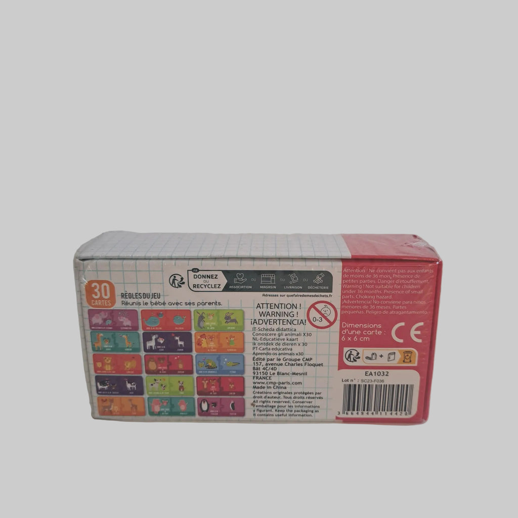 Set aus 30 pädagogischen Tierkarten von Jeux 2 Mômes