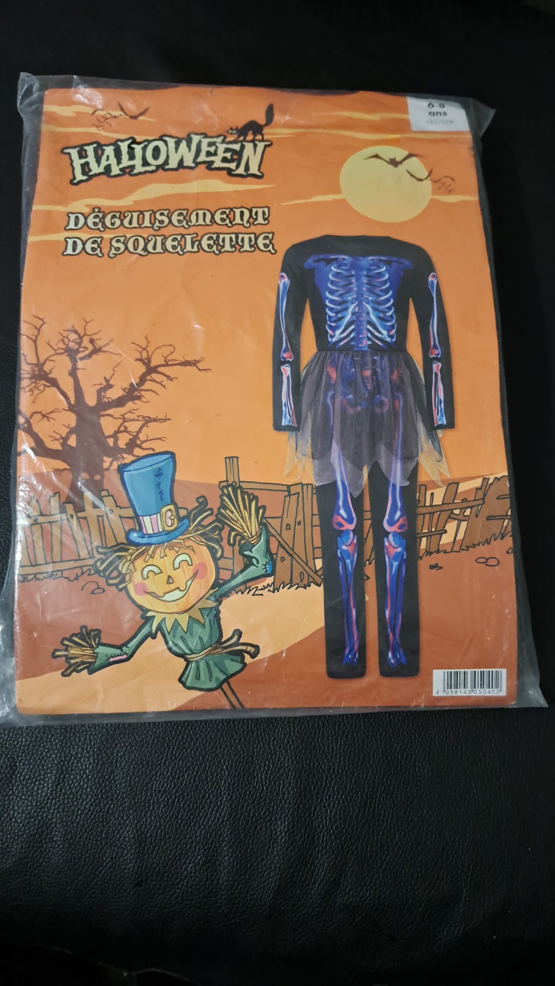 Halloween-Köstüm Skelet  für Mädchen Größ 122 / 128
