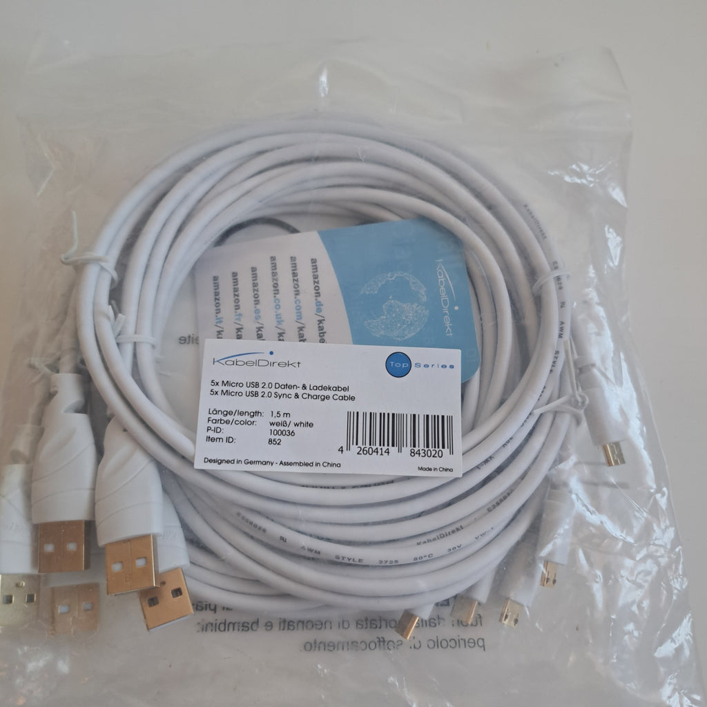 5er-Set KabelDirekt Micro USB 2.0 Daten- & Ladekabel