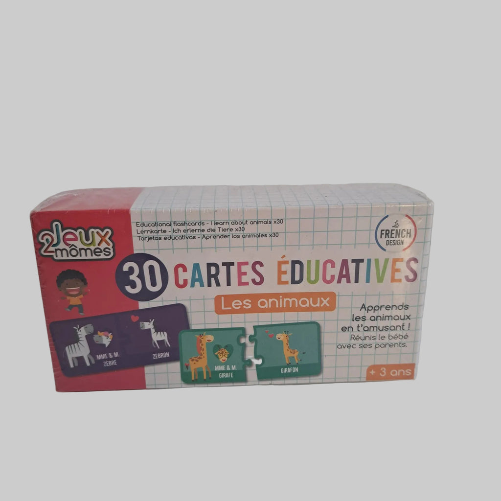 Set aus 30 pädagogischen Tierkarten von Jeux 2 Mômes