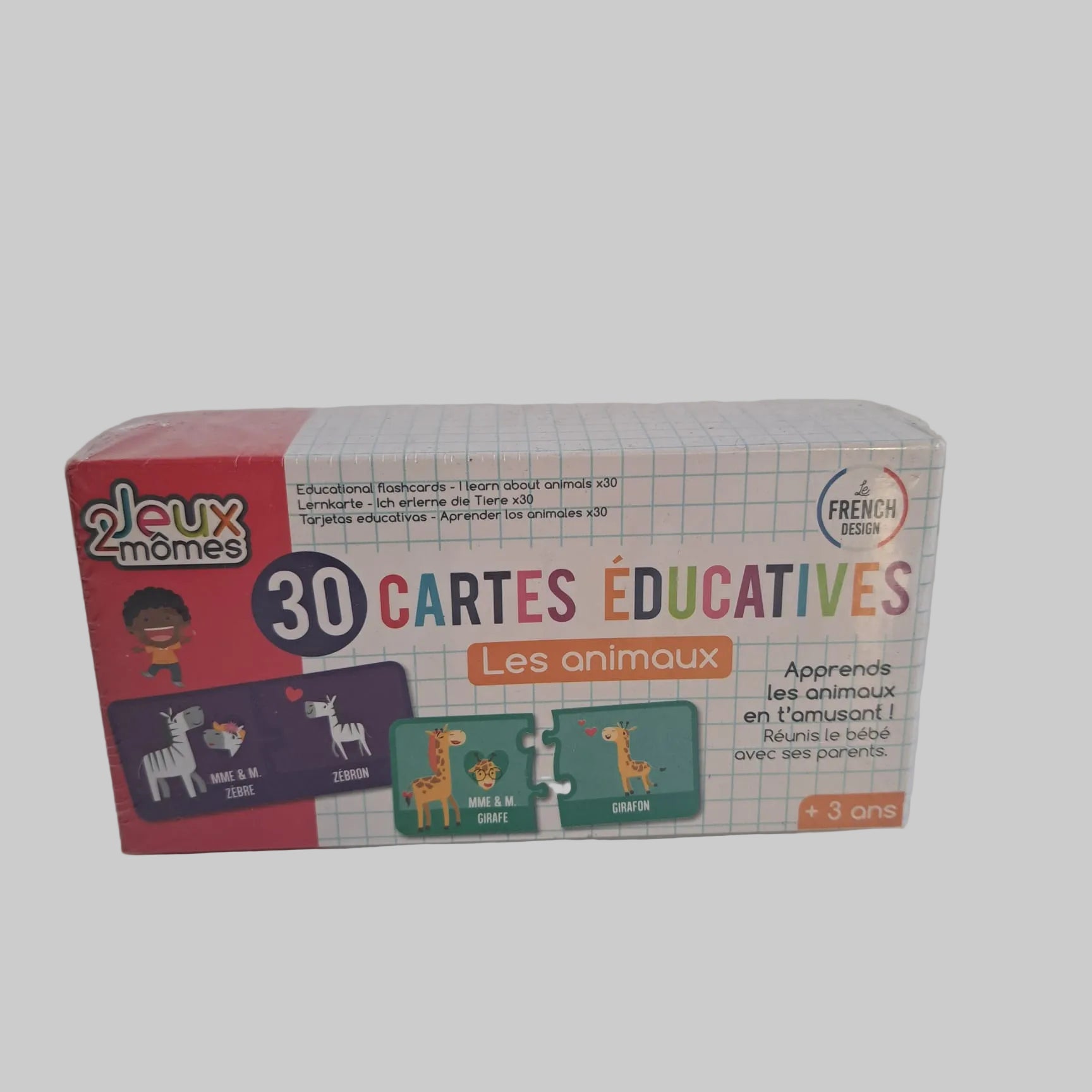 Set aus 30 pädagogischen Tierkarten von Jeux 2 Mômes