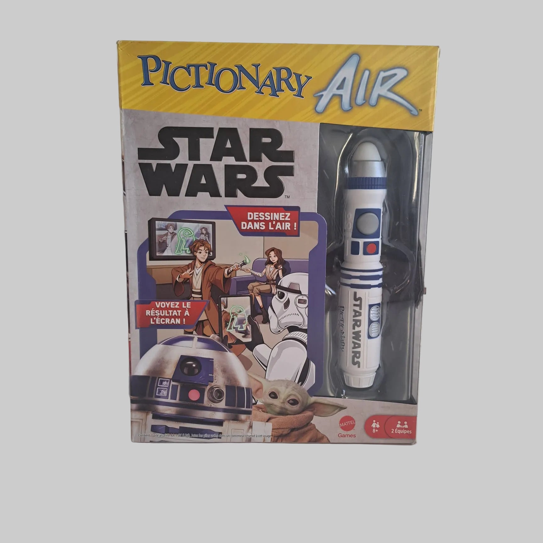 Mattel Games Pictionary Air Star Wars Spiel, ein interaktives Zeichenspiel, das Star Wars-Charaktere und -Szenen in die Luft bringt