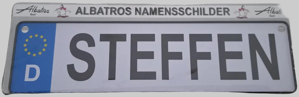 Albatros Namensschilder aus Metall mit verschiedenen Namen