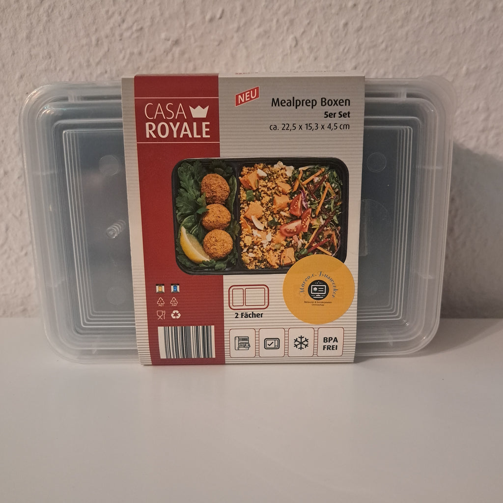 5x Mealprep Boxsen 2 Fächer